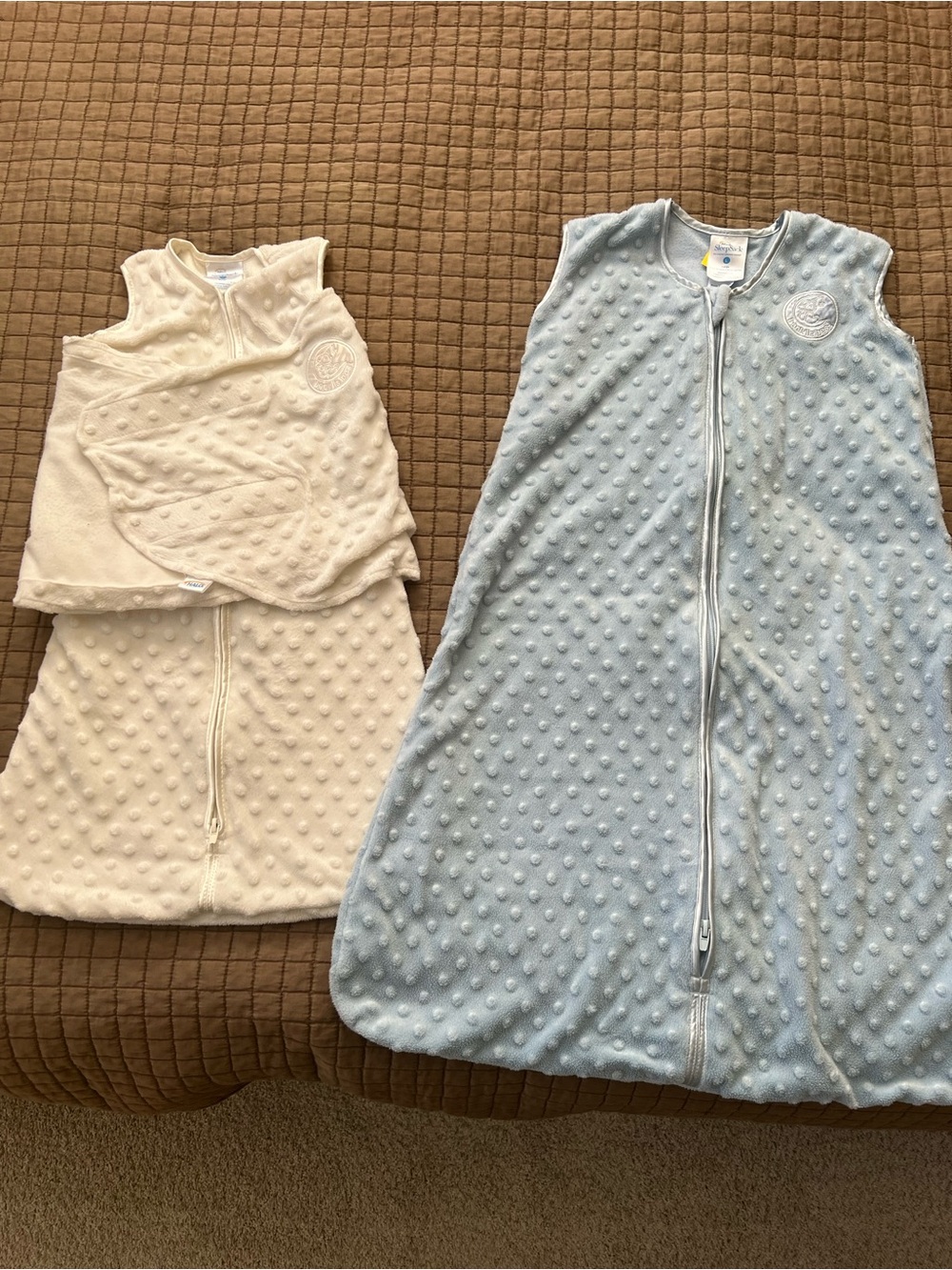 Halo SleepSack Swaddle Bundle Ivory S 3-6M + Blue L 12-18M